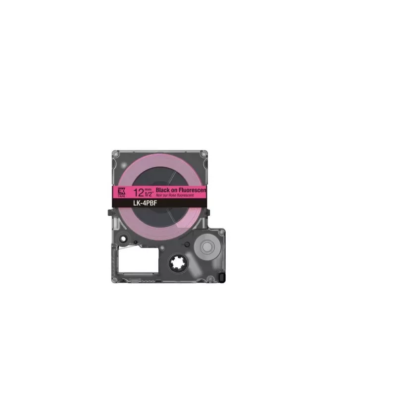 Etiķešu lente Epson LK-4PBF melna rozā termopārnese 1,2 cm