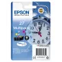 Epson Alarm clock Multipack 3-colour 27 DURABrite Ultra tinte, ciāna, fuksīna, dzeltena, pigmenta tinte, 3,6 ml, 1 gab., 300 lapas, vairāku iepakojums