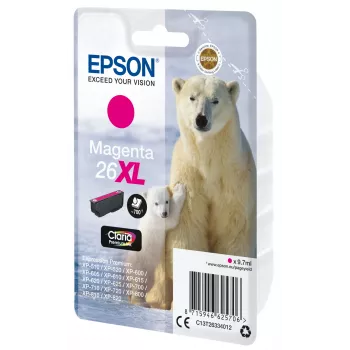 Epson Polar bear Singlepack fuksīna 26XL Claria Premium Ink