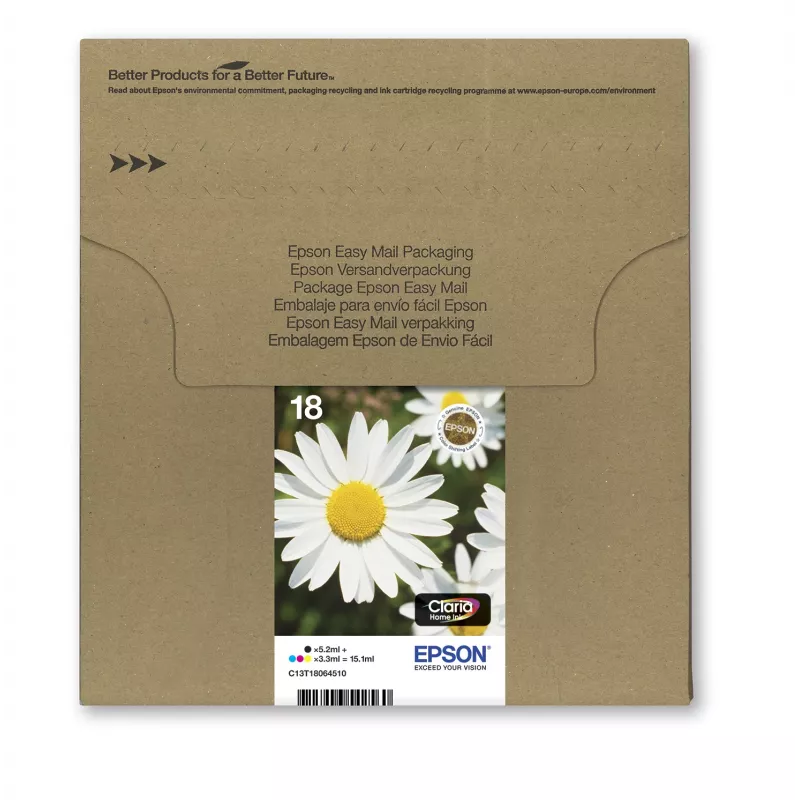 Cartridge Epson T1806 Easy Mail Packaging Melns dzeltena ciāna fuksīna