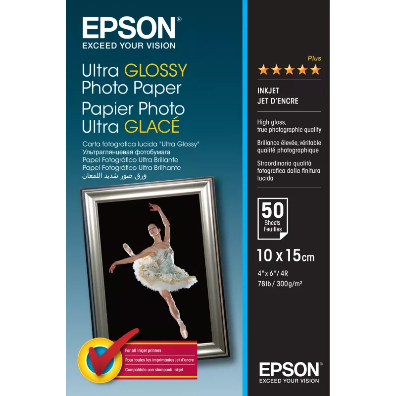 Epson Ultra Glossy Photo Paper - 10x15cm - 50 loksnes