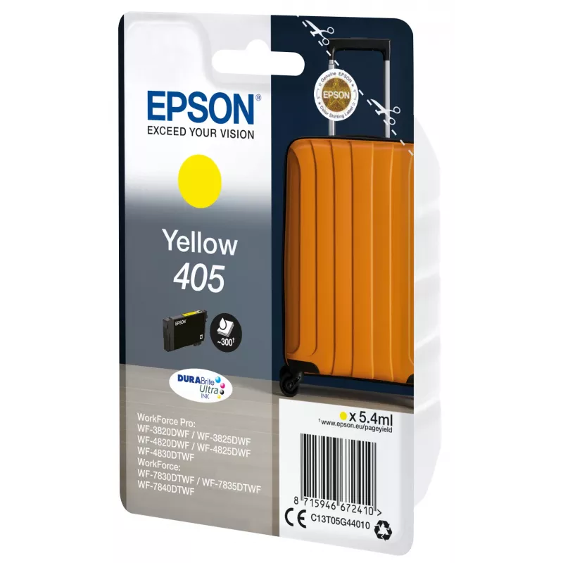 Epson 405 tintes kasetne 1 gab. Oriģināls Standarta ietilpība Dzeltena