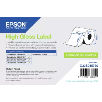 Epson C33S045730 printera uzlīme Balta Pašlīmējoša printera uzlīme