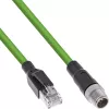 InLine rūpnieciskais tīkla kabelis, M12 8-pin X-kodēts uz RJ45 spraudni, Cat.6A PUR 1m