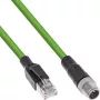 InLine rūpnieciskais tīkla kabelis, M12 8 kontaktu X kodēts uz RJ45 spraudni, Cat.6A PUR 20m