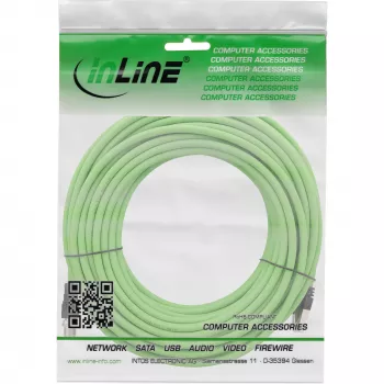 InLine rūpnieciskais tīkla kabelis, M12 8 kontaktu X-kodēts uz RJ45 spraudni, Cat.6A PUR 15m