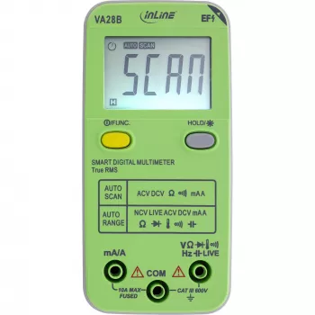 Multimetrs InLine 43117B kabatas izmēra ar automātisko diapazonu, autoskenēšanu, LCD 44×30 mm, AAA baterija