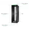 APC NetShelter SX Servera statnis Gen 2, 48U, 2258H x 750W x 1200D mm, ar sāniem, Melns