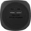 InLine lādēšanas kubs InLine 16499B 3x zemējuma kontakts 2x USB-C 2x USB-A melns 2m