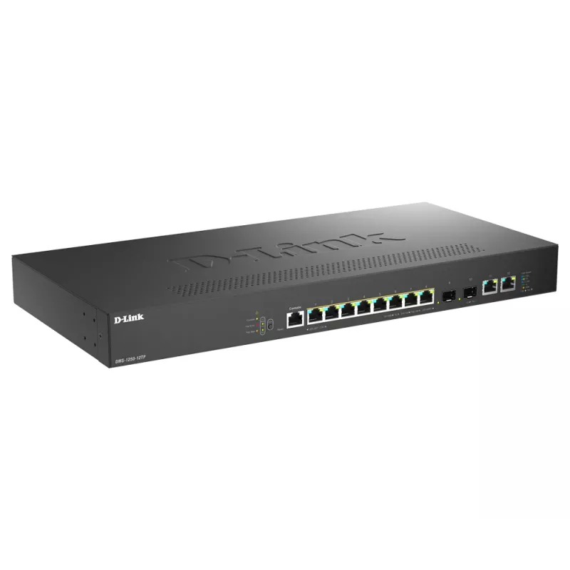 D-Link DMS-1250-12TP/E tīkla komutators pārvaldāms 2.5G Ethernet (100/1000/2500) Power over Ethernet (PoE) melns