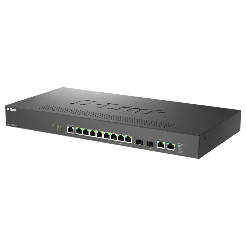 D-Link DMS-1250-12TP/E tīkla komutators pārvaldāms 2.5G Ethernet (100/1000/2500) Power over Ethernet (PoE) melns