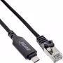 Tīkla kabelis InLine 33381A USB-C uz RJ45 Cat6 2m Melns