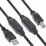 InLine USB 2.0 aktīvais kabelis, USB-A vīrišķais uz USB-B vīrišķais, 25 m