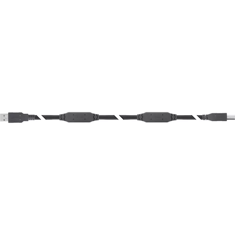 InLine USB 2.0 aktīvais kabelis, USB-A vīrišķais uz USB-B vīrišķais, 20 m, 20 m, USB A, USB B, USB 2.0, 0,48 Gbit/s, melns