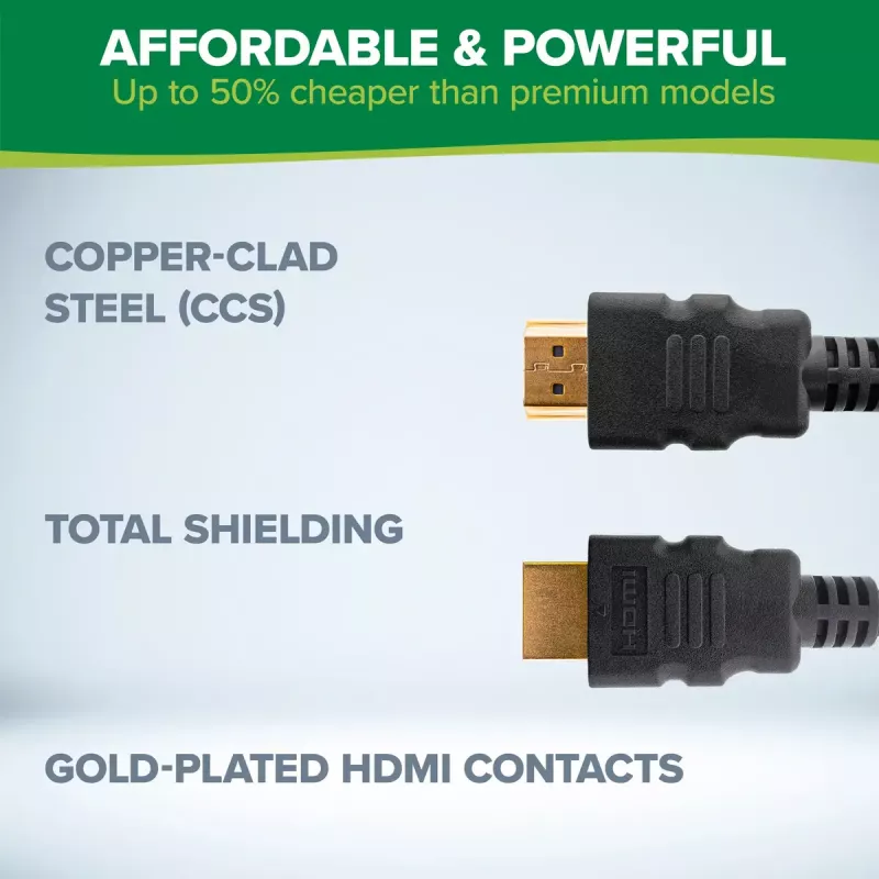 InLine HDMI kabelis, HDMI High Speed ar Ethernet, vīrišķais / vīrišķais, melns, 3m