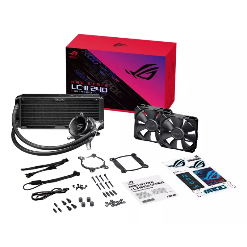 ASUS ROG STRIX LC II 240 procesora integrēta šķidruma dzesēšana 12 cm melna