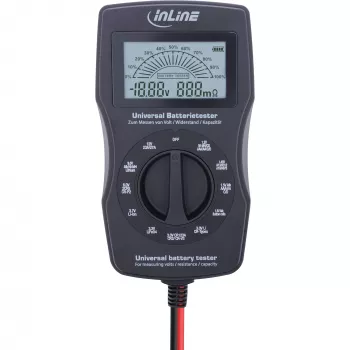 InLine multifunkcionāls bateriju testētājs, mērierīce ar LCD displeju
