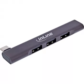 InLine plāns USB-C centrmezgls, 4 porti, USB 3.0 + 3x USB 2.0, plāns dizains