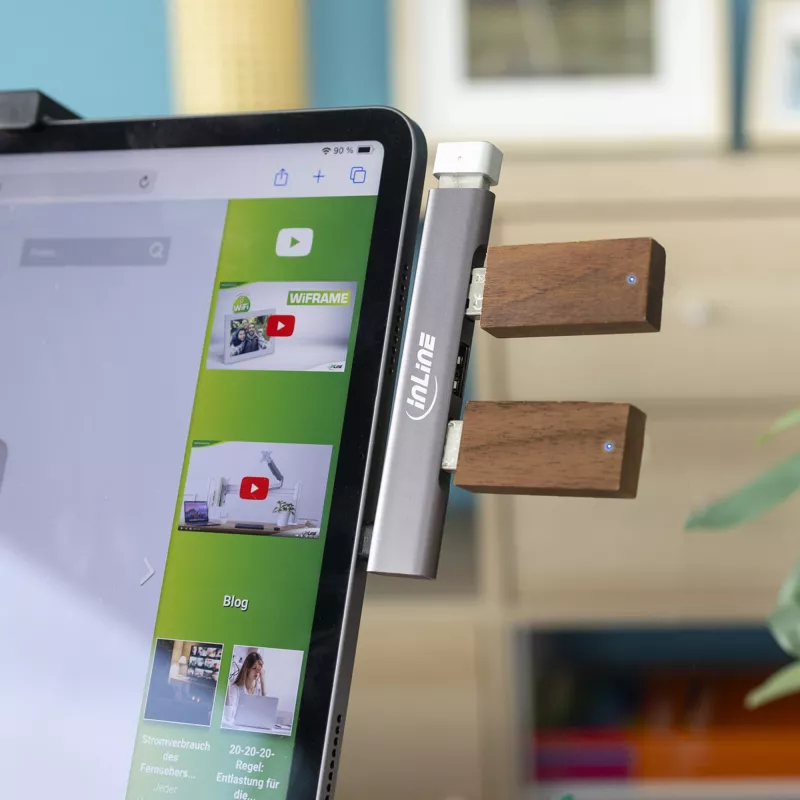 InLine plāns USB-C centrmezgls, 4 porti, USB 3.0 + 3x USB 2.0, plāns dizains