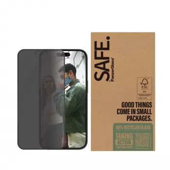 PanzerGlass SAFE. by ® privātuma ekrāna aizsargs iPhone 16 | 15 | Ultrawide Fit | VAIRUMTIRDZNIECĪBA