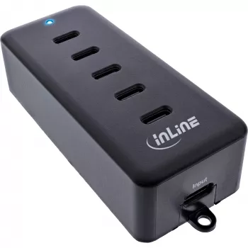 InLine USB-C pagarinātājs 5 pieslēgvietu 100 W iekštelpu lādētājs ar universālu savietojamību