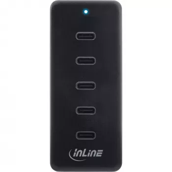 InLine USB-C pagarinātājs 5 pieslēgvietu 100 W iekštelpu lādētājs ar universālu savietojamību