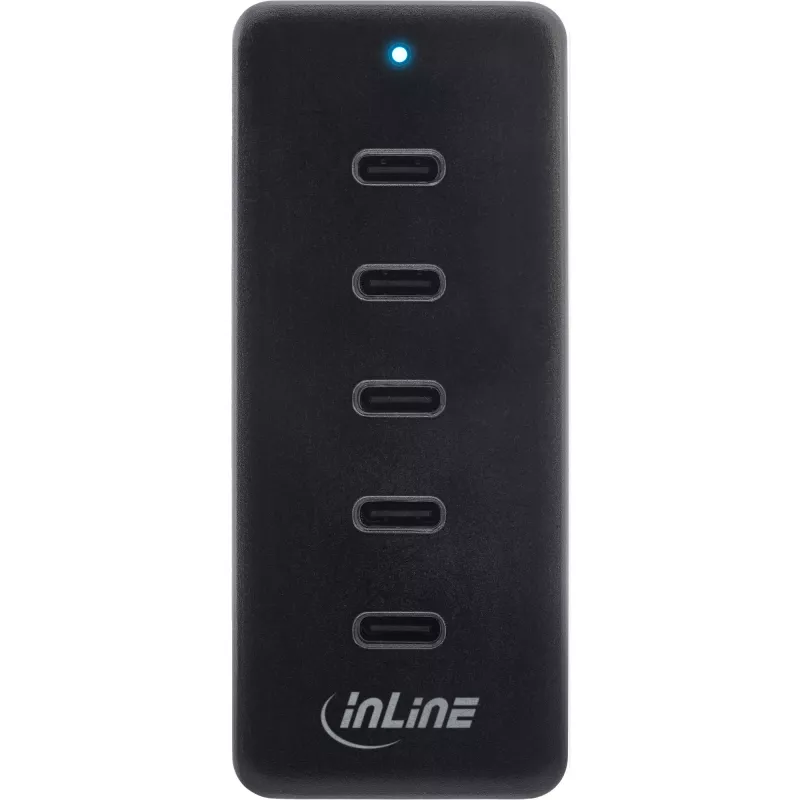 InLine USB-C pagarinātājs 5 pieslēgvietu 100 W iekštelpu lādētājs ar universālu savietojamību