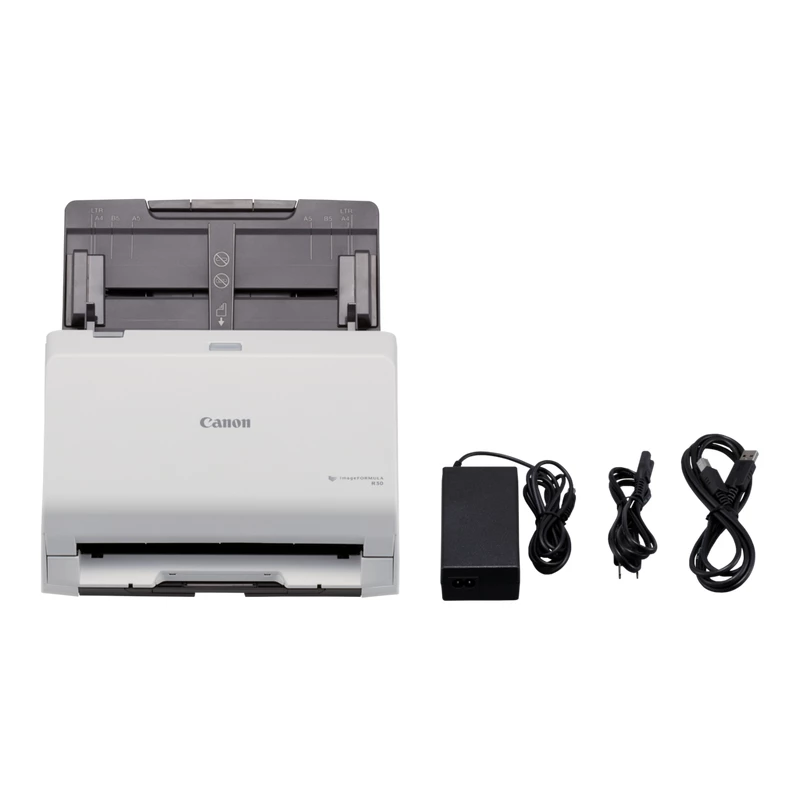 Canon imageFORMULA R30 bezvadītāja galda dokumentu skeneris, 216 x 356 mm, 600 x 600 DPI, ADF + lokšņu padeves skeneris, balts, CIS, RGB LED