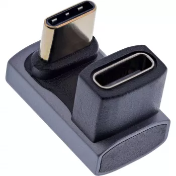 InLine USB4 adapteris, USB-C vīrišķais/sievišķais 180°, alumīnijs, pelēks
