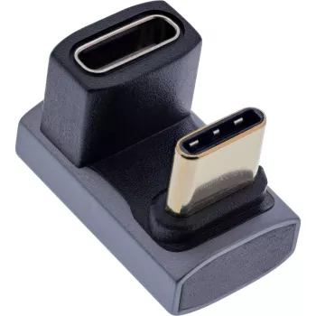 InLine USB4 adapteris, USB-C vīrišķais/sievišķais 180°, alumīnijs, pelēks