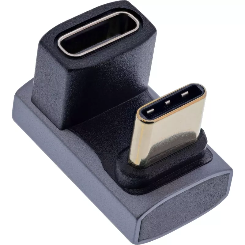 InLine USB4 adapteris, USB-C vīrišķais/sievišķais 180°, alumīnijs, pelēks