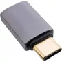 InLine USB4 adapteris, USB-C vīrišķais/sievišķais, alumīnijs, pelēks
