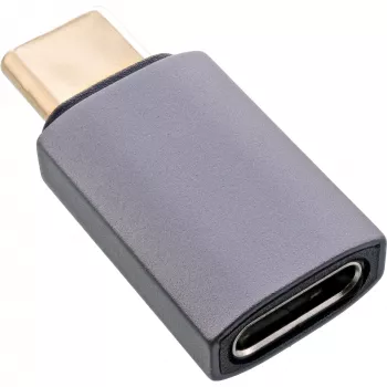 InLine USB4 adapteris, USB-C vīrišķais/sievišķais, alumīnijs, pelēks