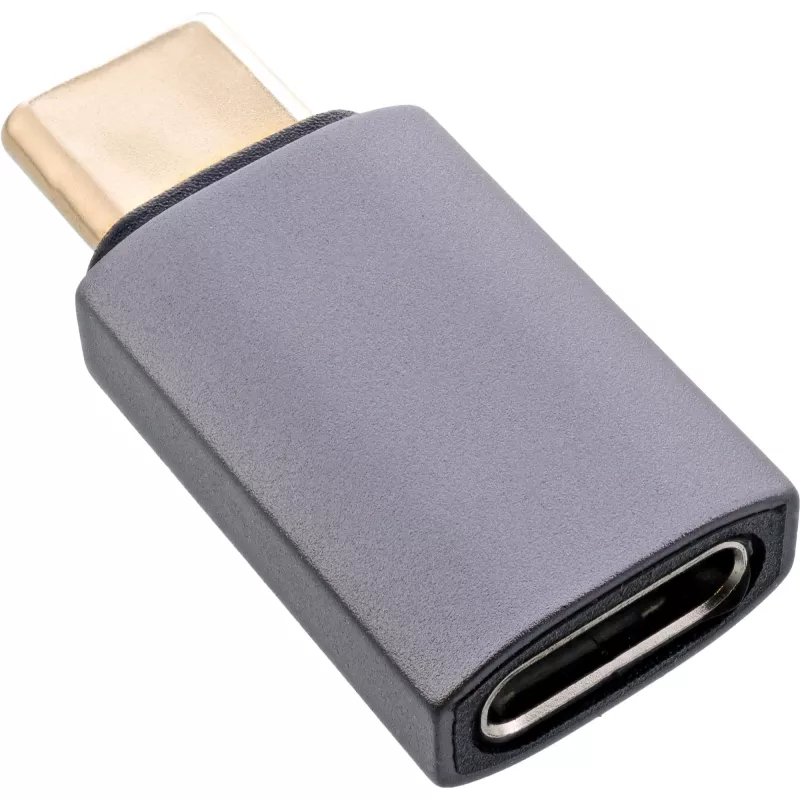 InLine USB4 adapteris, USB-C vīrišķais/sievišķais, alumīnijs, pelēks