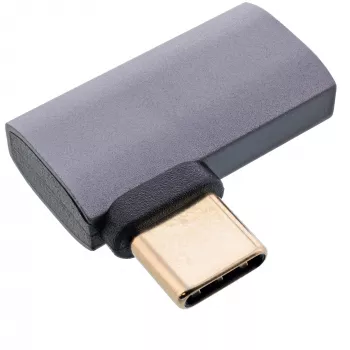InLine USB4 adapteris, USB-C vīr./ siev. pa labi/pa kreisi leņķveida, alumīnijs, pelēks