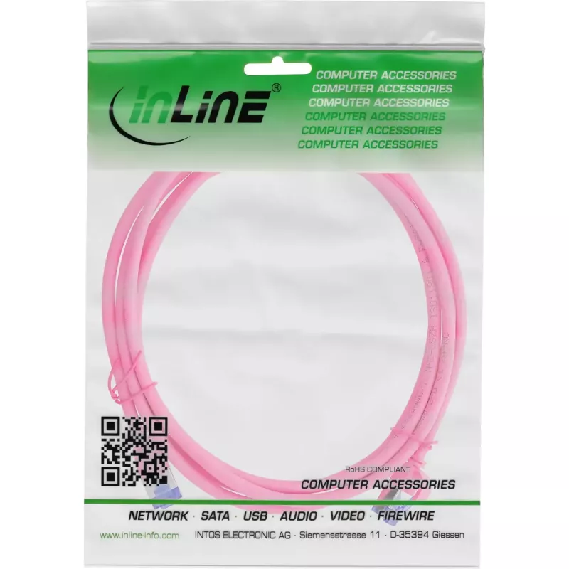 InLine 74902M tīkla kabelis fuksīna krāsā 2 m Cat6a S/FTP (S-STP)