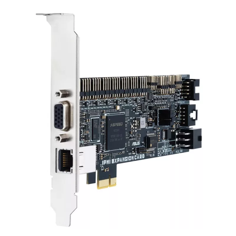 Paplašināšanas karte ASUS IPMI EXPANSION CARD‑SI PCIe ar RJ‑45 un VGA, melna/sudraba