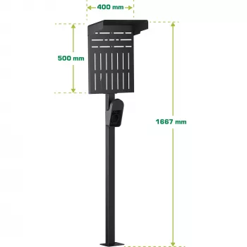 Statīvs InLine 59989C elektromobiļu uzlādes piederumiem tērauda melns 400x200x1667 mm