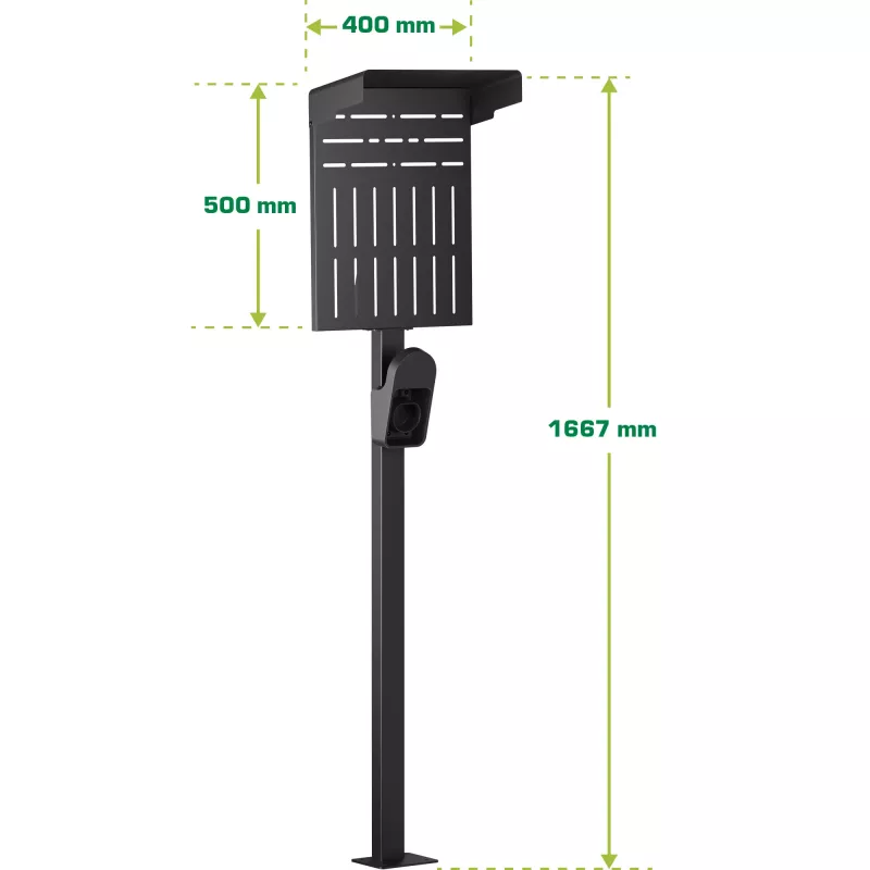 Statīvs InLine 59989C elektromobiļu uzlādes piederumiem tērauda melns 400x200x1667 mm