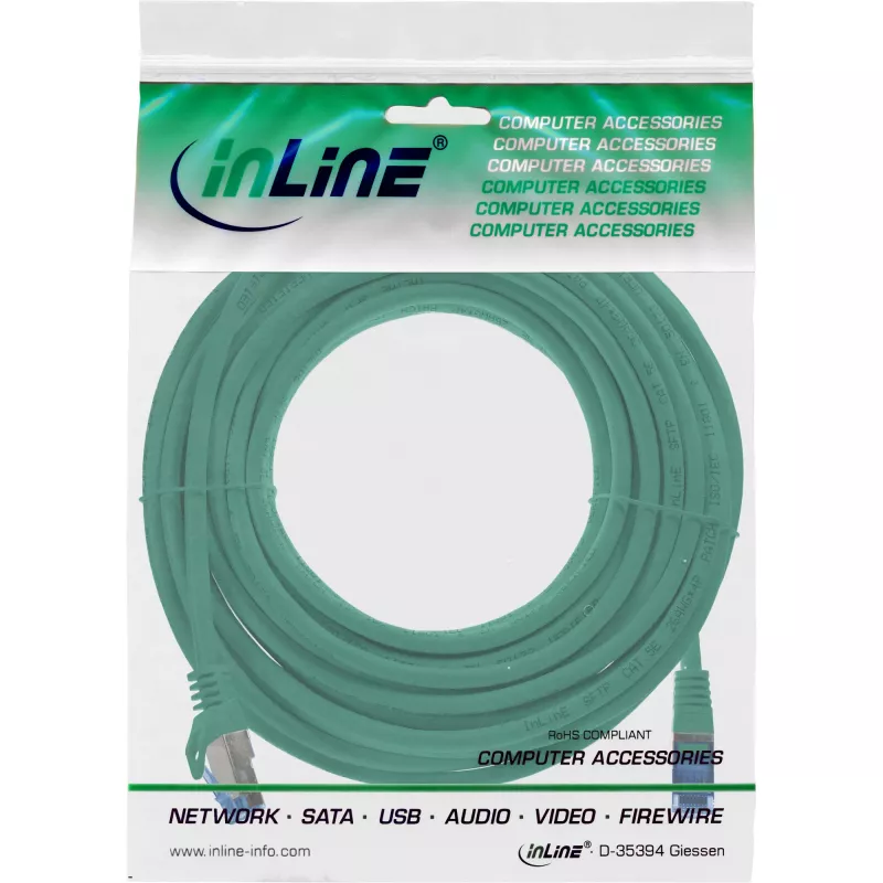 InLine 72605G tīkla kabelis zaļš 5 m Cat6a S/FTP (S-STP)
