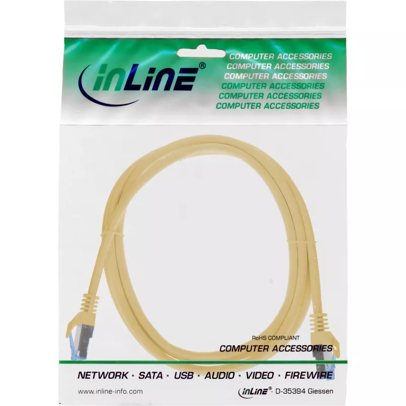 InLine 72633Y tīkla kabelis dzeltens 0,3 m Cat6a S/FTP (S-STP)