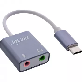 Audio pārveidotājs InLine 33051F USB Type-C pelēks 42x30x12mm
