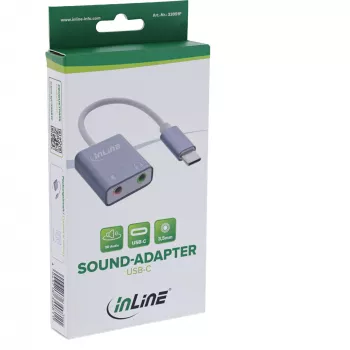 Audio pārveidotājs InLine 33051F USB Type-C pelēks 42x30x12mm