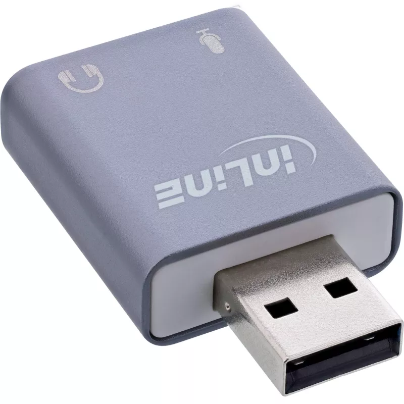 Audio pārveidotājs InLine 33051E USB Type-A pelēks 42mm x 30mm x 12mm