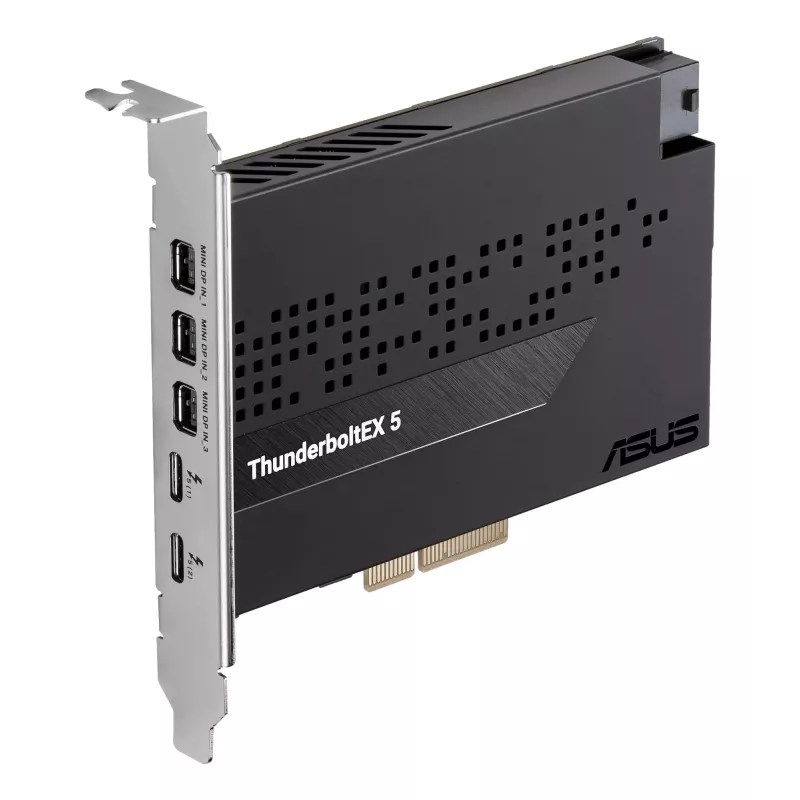 Saskarnes karte ASUS ThunderboltEX 5 — PCIe 4.0, Intel JHL9580, Mini DisplayPort, USB 2.0, 120 Gbit/s