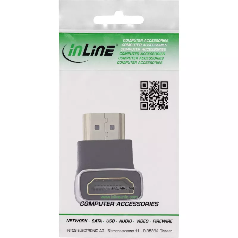 HDMI savienotāju adapteris InLine 17991F HDMI A melns pelēks zeltīti kontakti