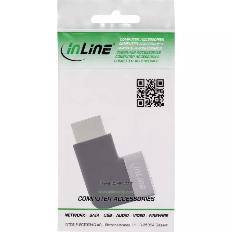 HDMI savienotāju adapteris InLine 17991D melns pelēks apzeltīts
