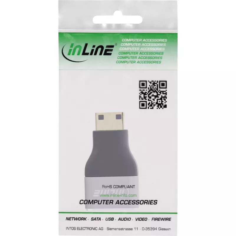 InLine 17991C kabeļa savienotāju adapteris HDMI A Mini HDMI C Melns, Pelēks