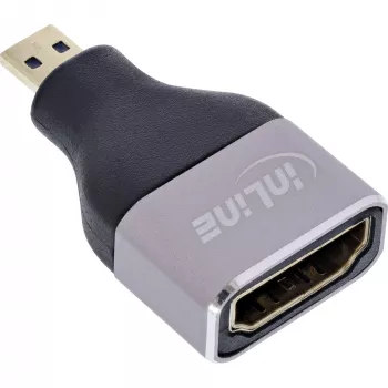 InLine 17991B HDMI A to Micro HDMI D savienotāju adapteris, melns/pelēks