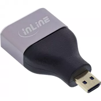 InLine 17991B HDMI A to Micro HDMI D savienotāju adapteris, melns/pelēks